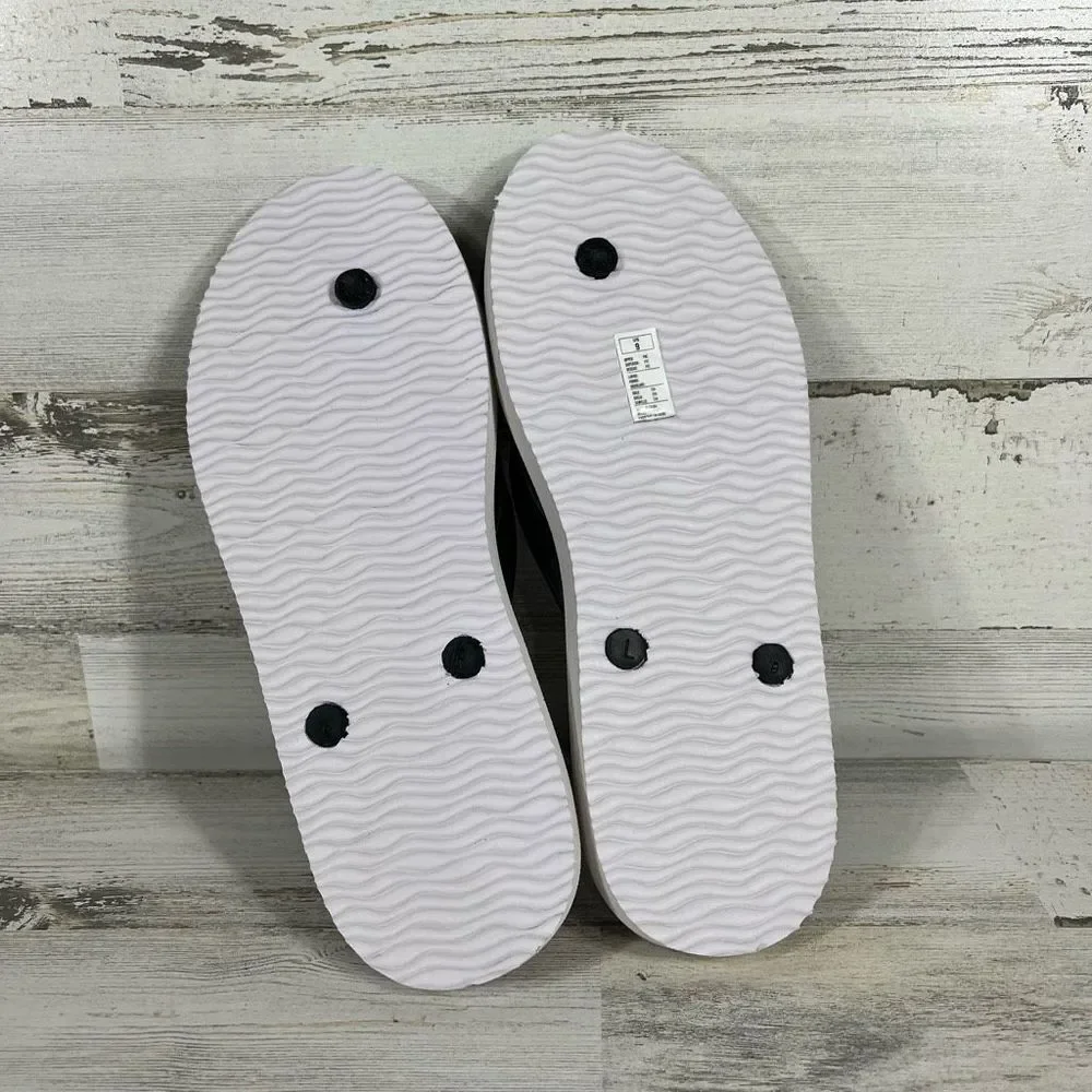 Hurley Mens Floral Flip Flops Sandals Summer‎ Beach Pool Theme Blue Size 9